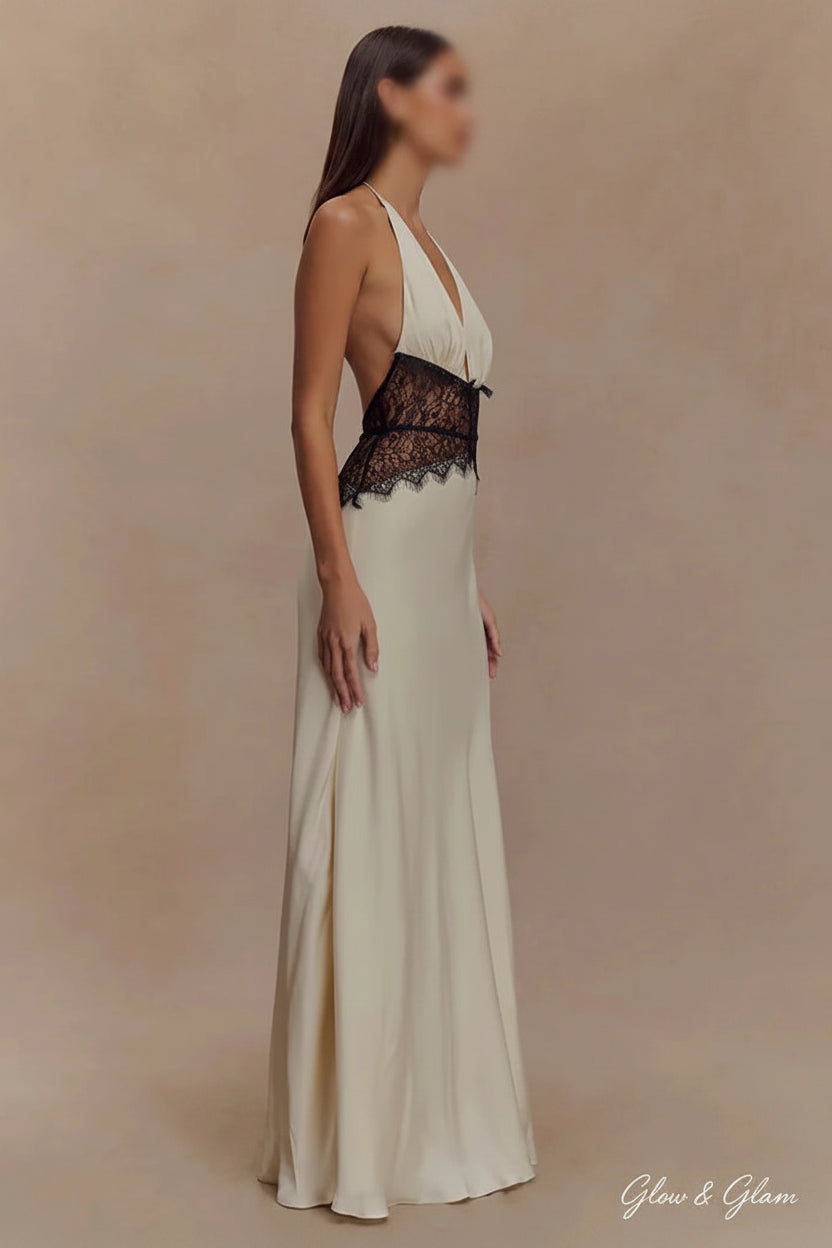 Satin Backless Maxi Dress