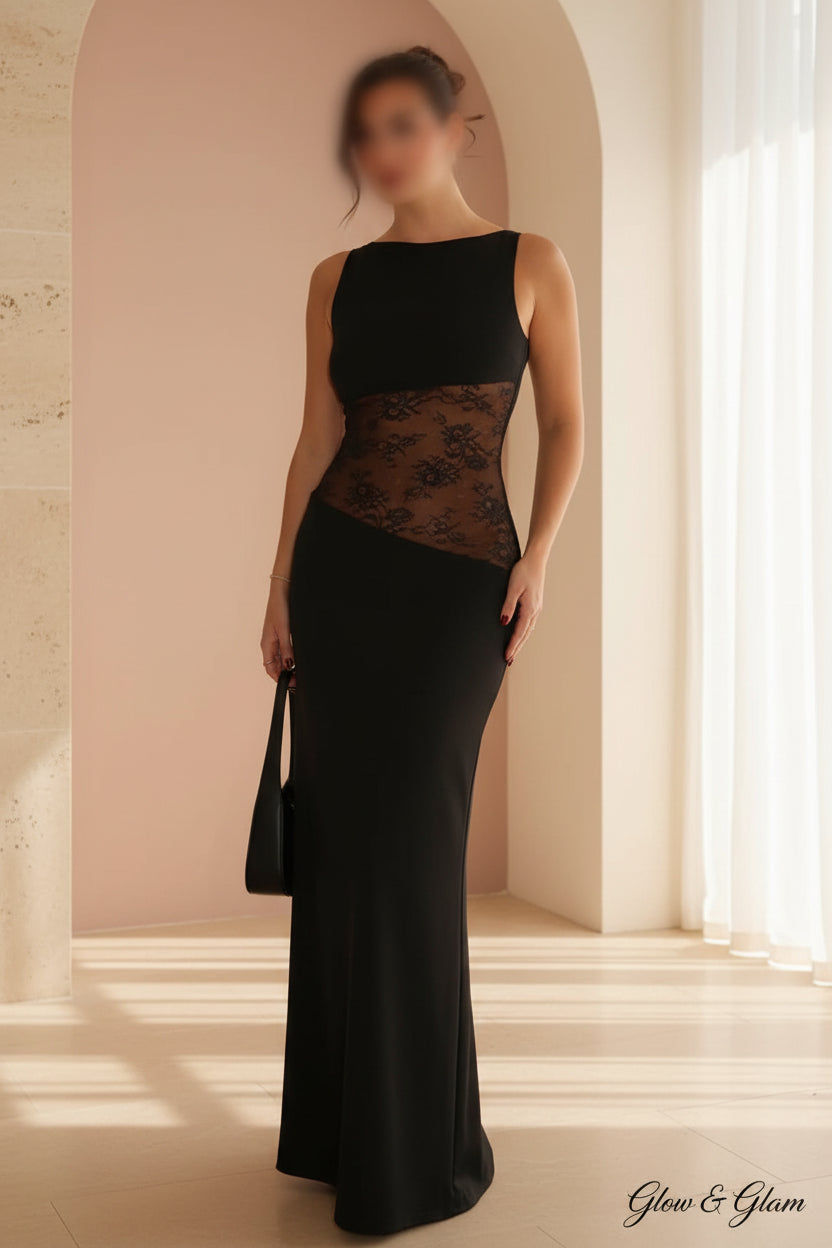 Lace Panel Maxi Dress