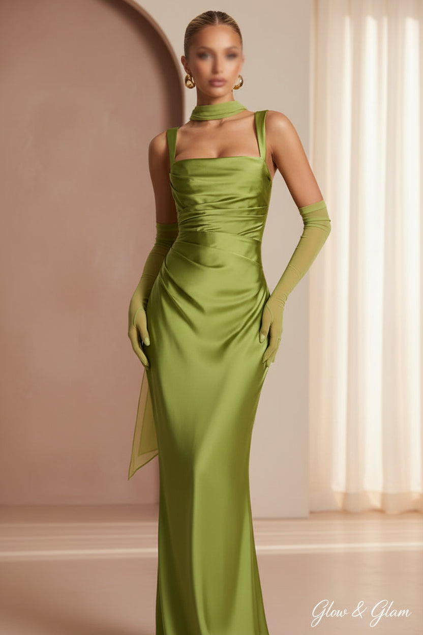 Satin Halter Maxi Dress