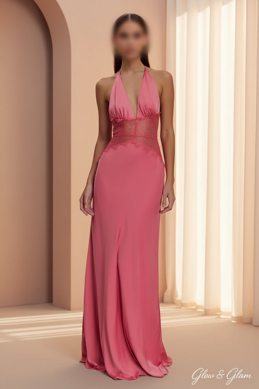 Satin Backless Maxi Dress