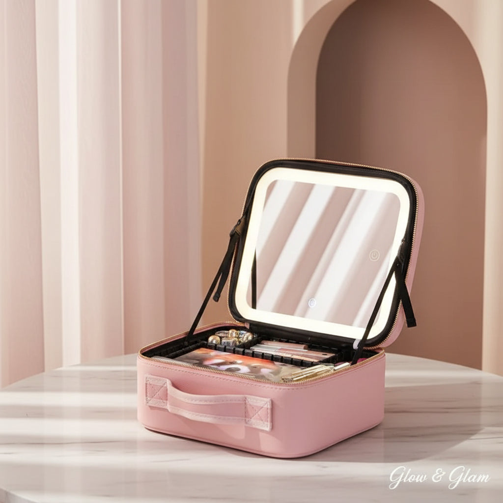 LED Mirror Travel Makeup Case