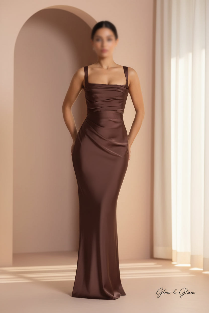 Satin Halter Maxi Dress