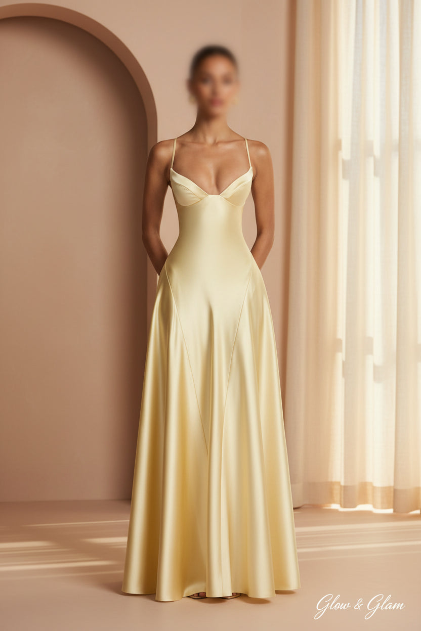 Satin Halter Maxi Dress