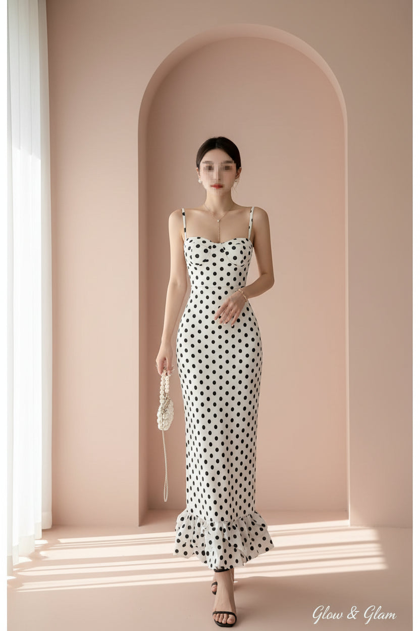 Polka Dot Strap Maxi Dress