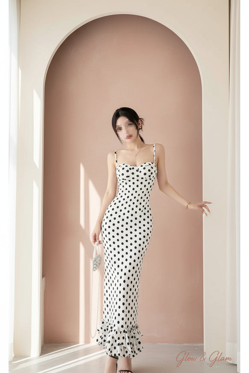 Polka Dot Strap Maxi Dress
