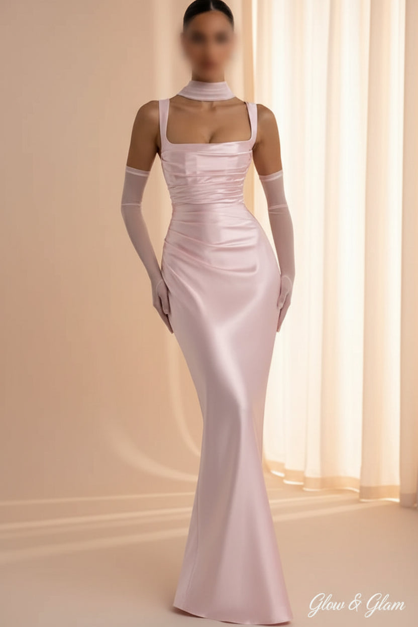 Satin Halter Maxi Dress