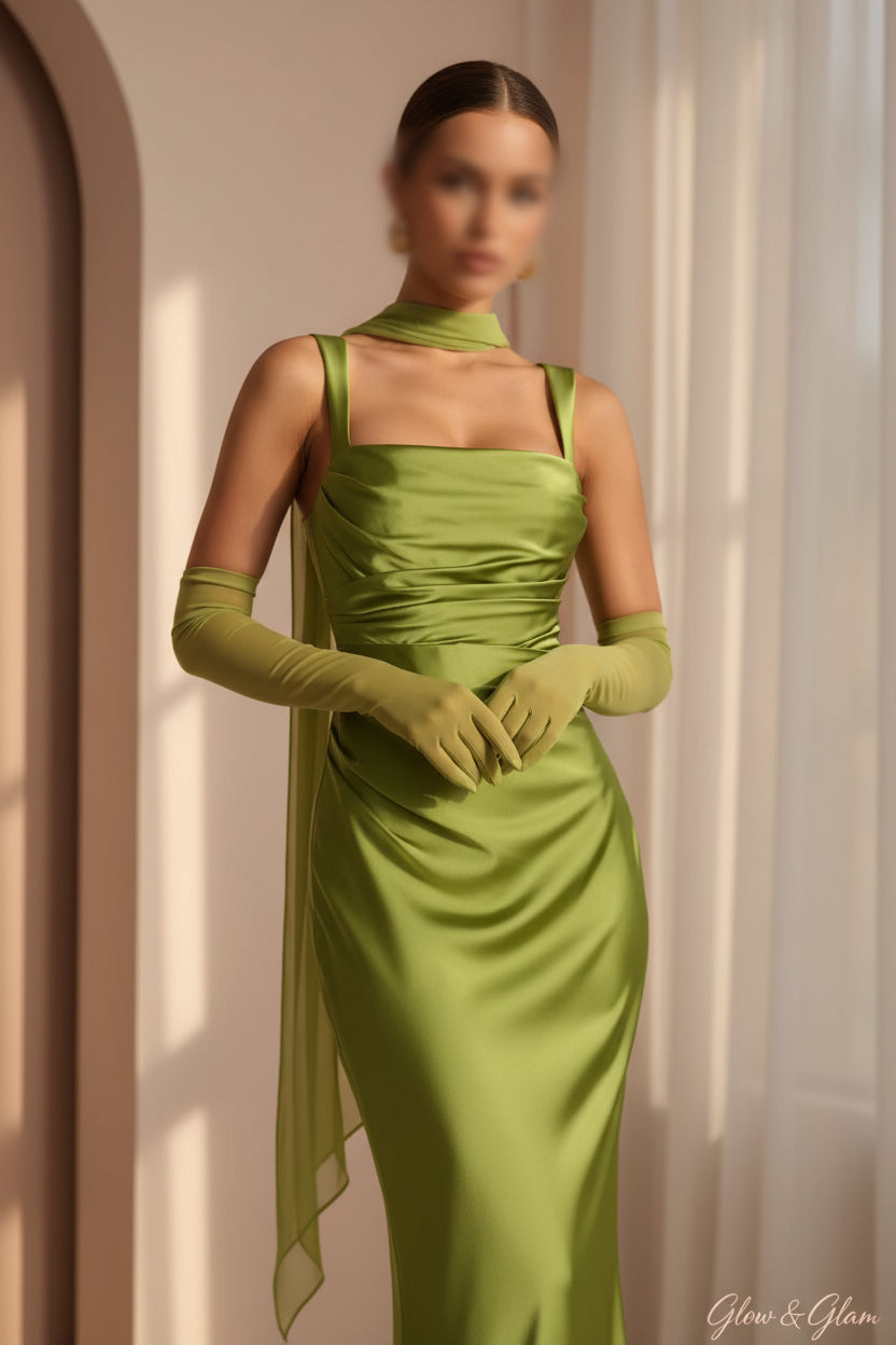 Satin Halter Maxi Dress