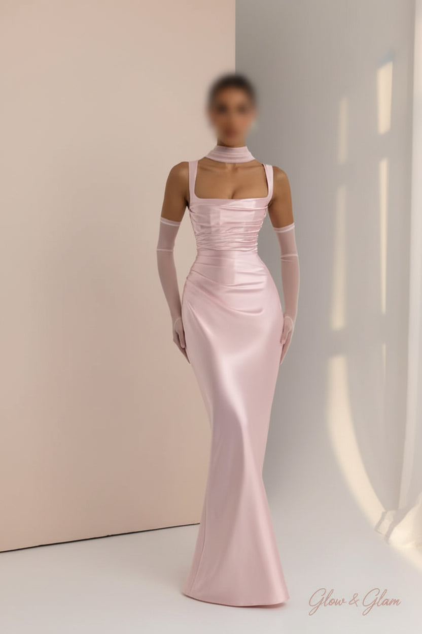 Satin Halter Maxi Dress