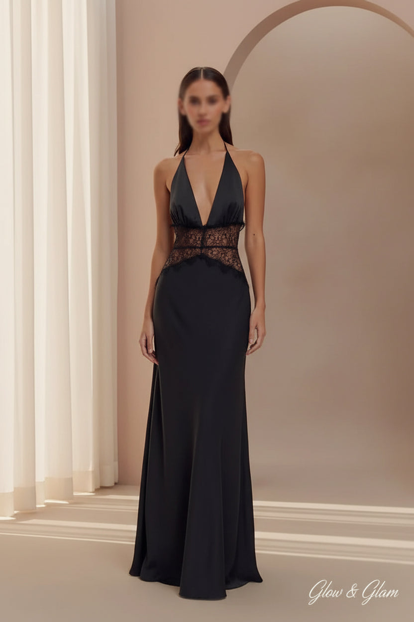 Satin Backless Maxi Dress