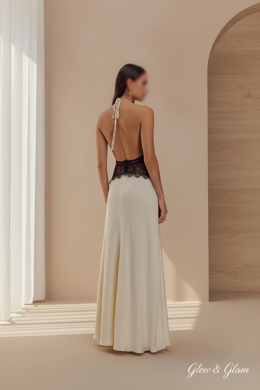 Satin Backless Maxi Dress