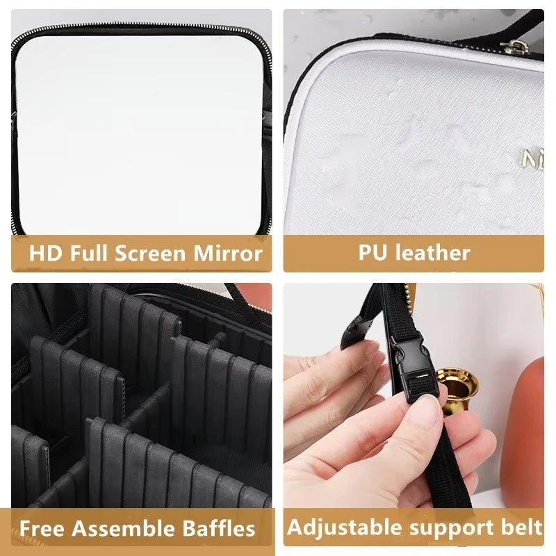 LED Mirror Travel Makeup Case
