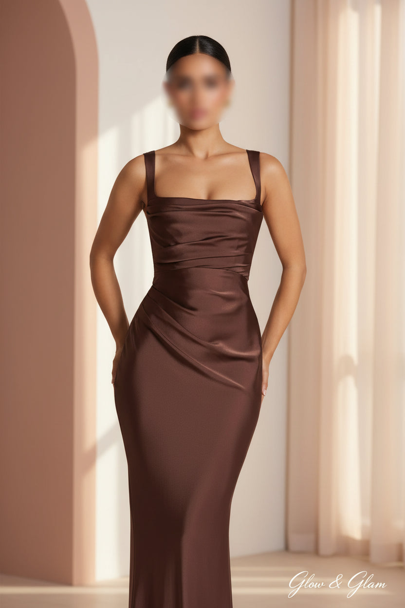 Satin Halter Maxi Dress